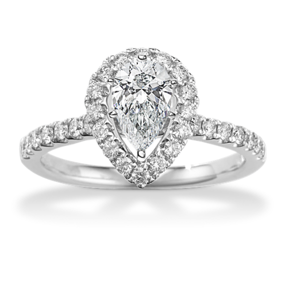 Vista Halo Engagement Ring for 1 ct Pear