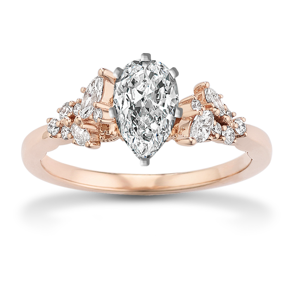 1.0 ct. Natural Diamond Engagement Ring in Rose Gold
