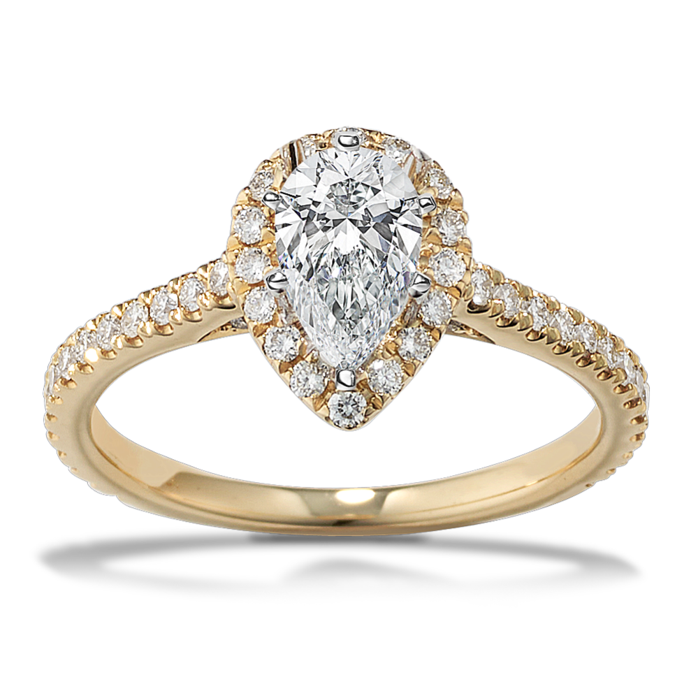 Ella Halo Engagement Ring for 1 ct Pear