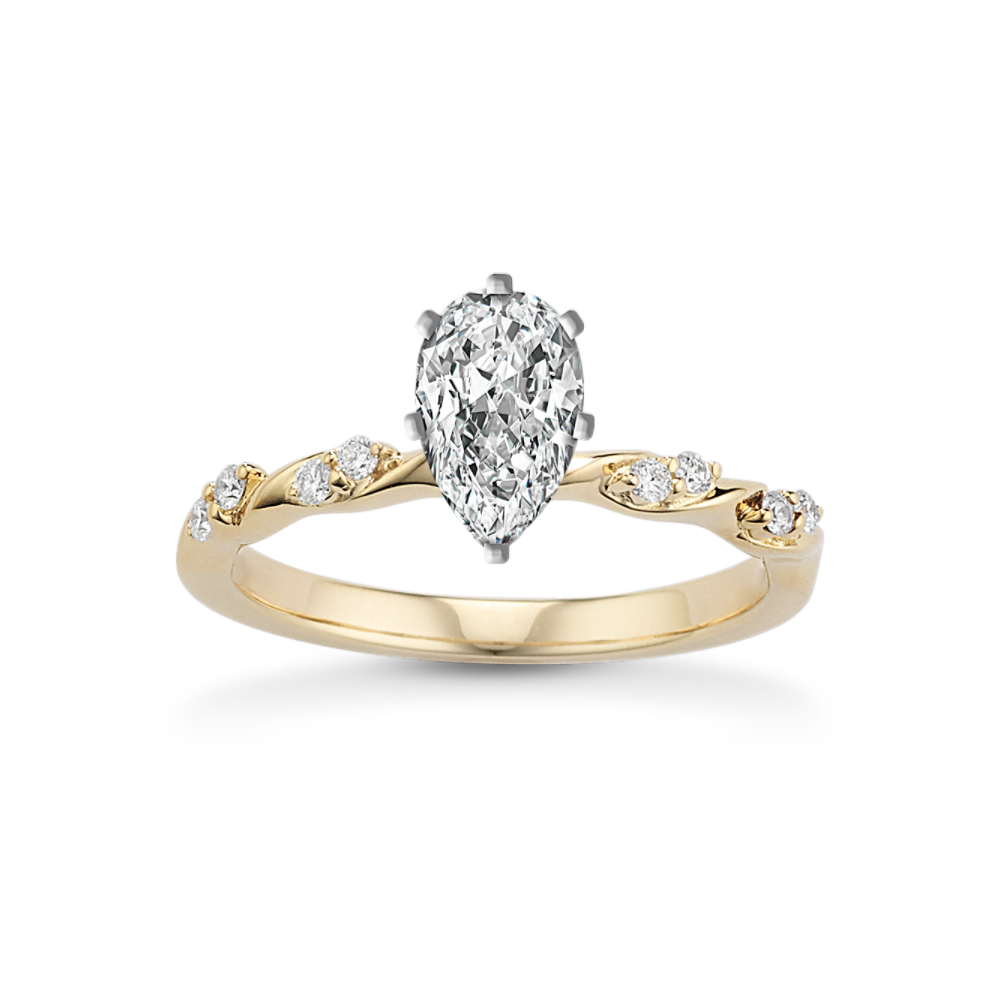 Infinite Love Natural Diamond Engagement Ring in 14K Yellow Gold