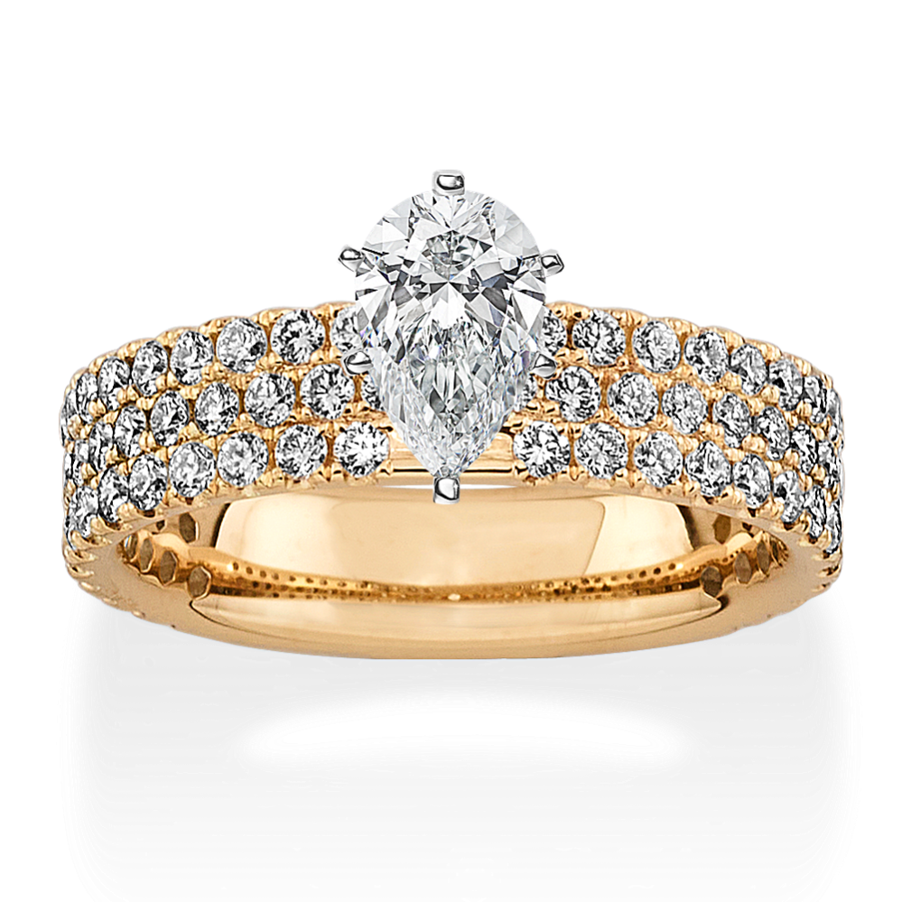 Charlotte ThreeRow Pave Engagement Ring Shane Co.