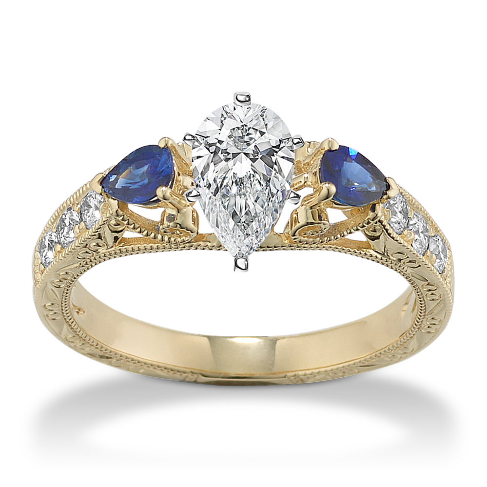 Livia Sapphire & Diamond Engagement Ring