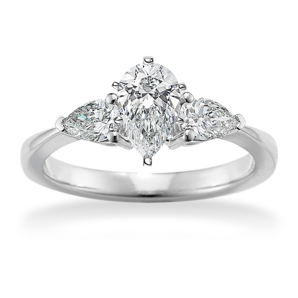 Diamond Leaf Engagement Ring (1/2 tcw Accents)