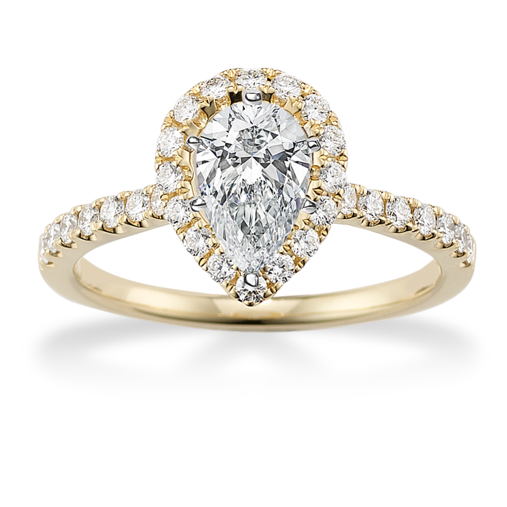 Vista Halo Engagement Ring for 1 ct Pear