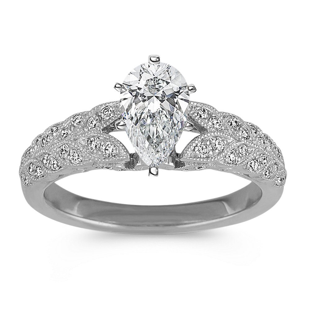 Vintage Diamond Engagement Ring in 14k White Gold Shane