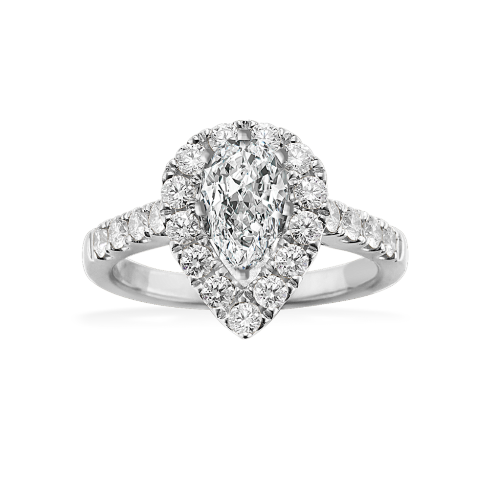 Showstopper Pear-Shaped Halo Engagement Ring