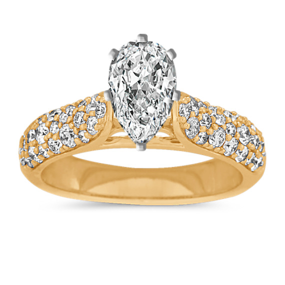 Adagio Diamond Engagement Ring in 14k Yellow Gold with Pear Diamond