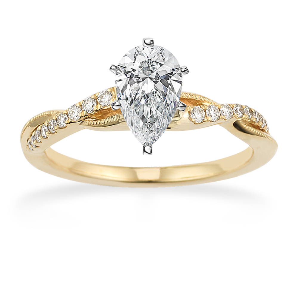 1.01 ct. Natural Diamond Engagement Ring in Yellow Gold
