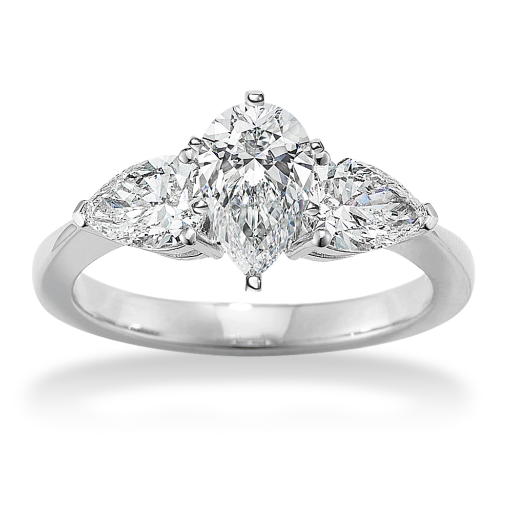 Diamond Leaf Engagement Ring (1 tcw Accents)