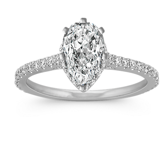 Ella Halo Engagement Ring for 0.35 ct Pear