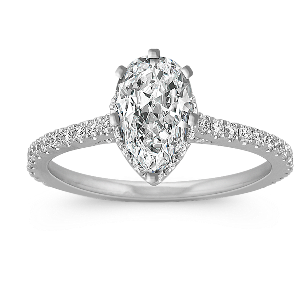 Ella Halo Engagement Ring for 0.35 ct Pear