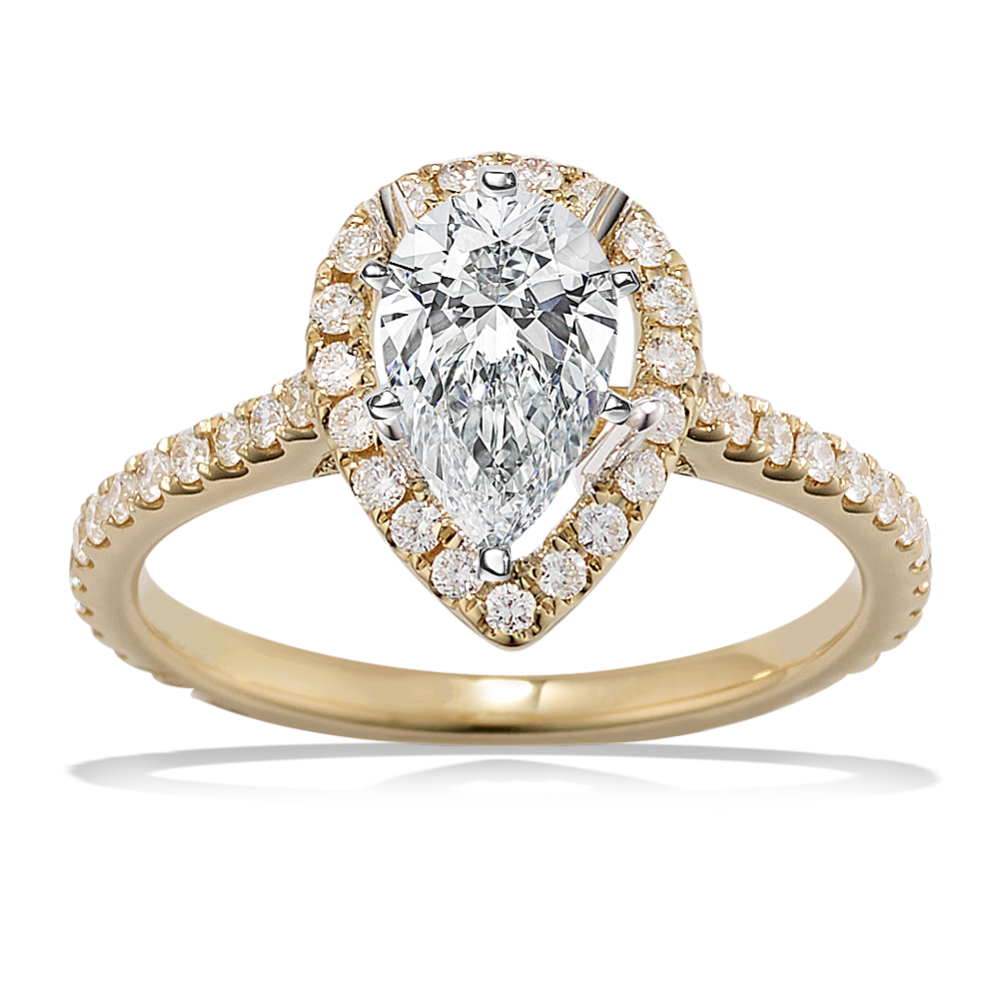 Ella Halo Engagement Ring for 1.50 ct Pear