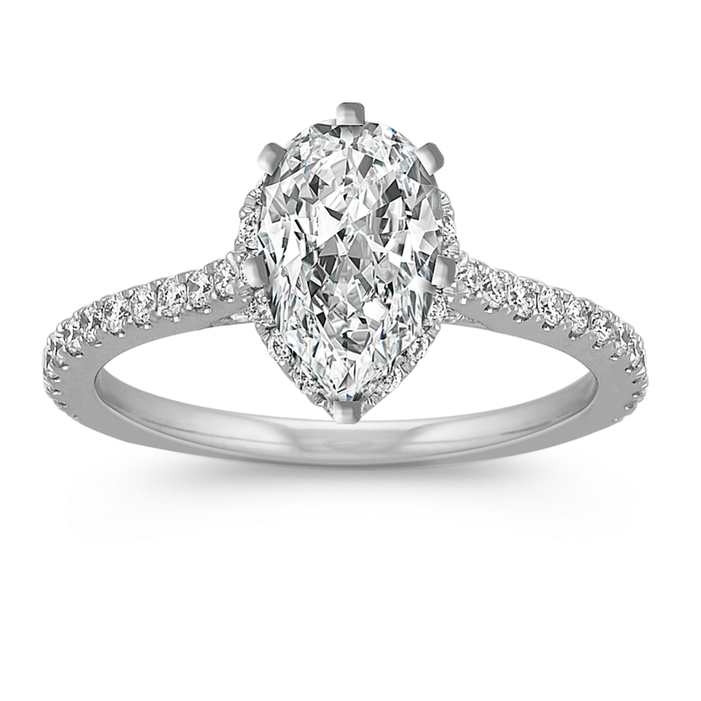 Ella Halo Engagement Ring for 0.75 ct Pear