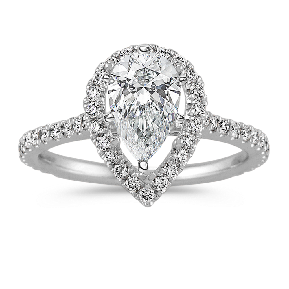 Ella Halo Engagement Ring for 1.75 ct Pear