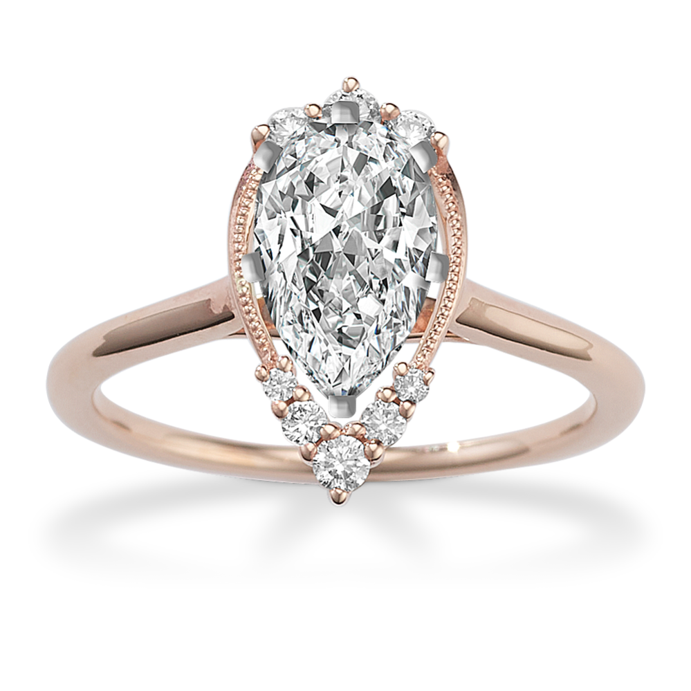 Lucienne Halo Engagement Ring (Pear)