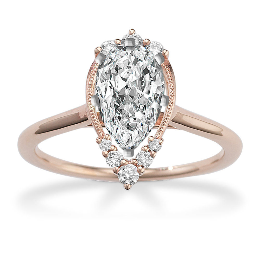 Lucienne Halo Engagement Ring Pear