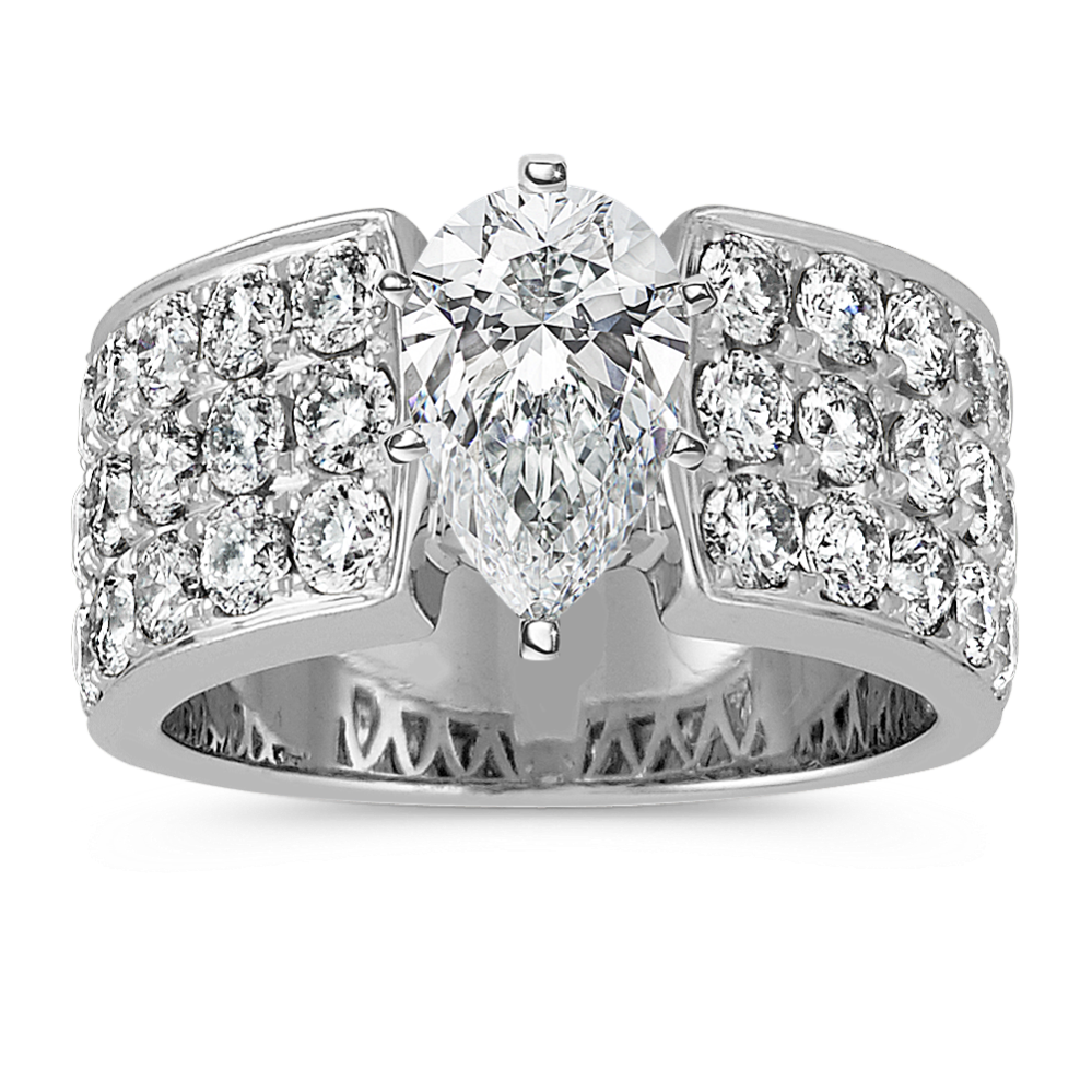 Bold Diamond Pave Engagement Ring