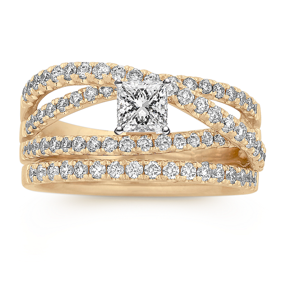 Entwined Crossover Wedding Set