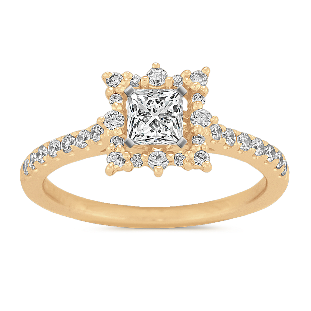 Palais Engagement Ring for 0.30 ct Princess Cut