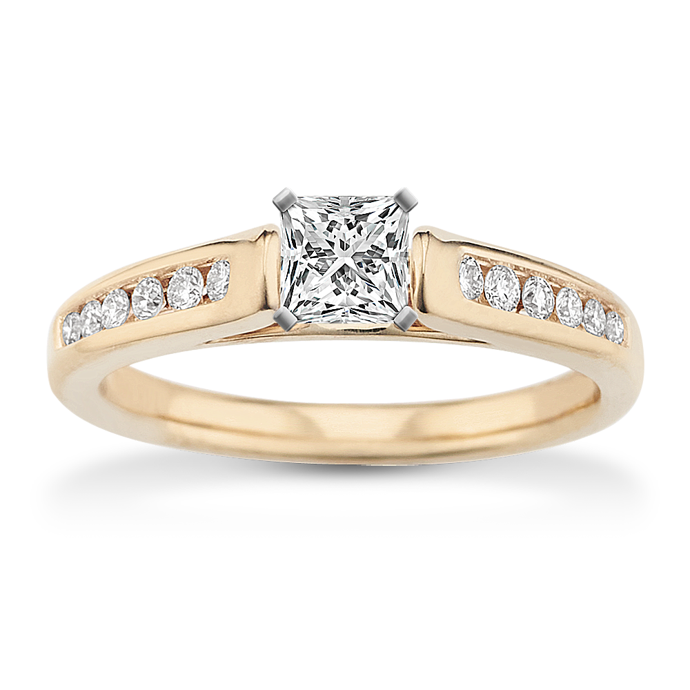 0.42 ct. Natural Diamond Engagement Ring in Yellow Gold