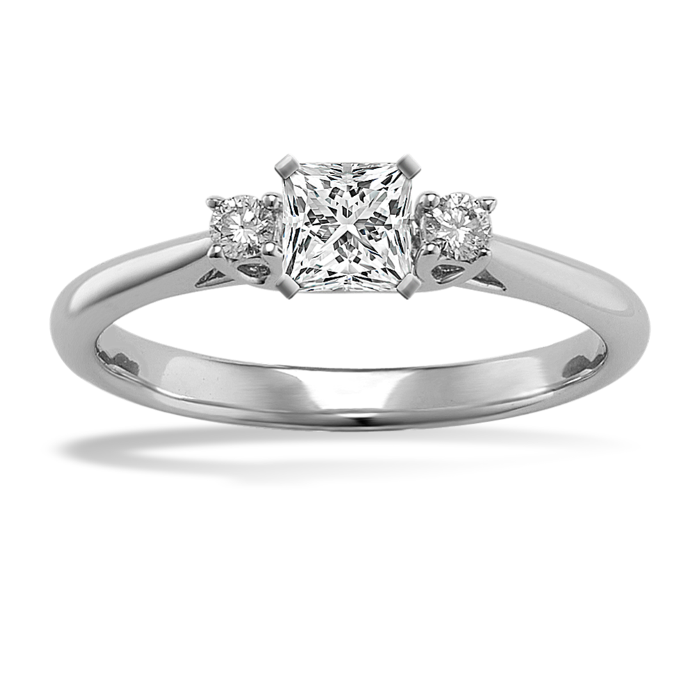 0.38 ct. Natural Diamond Engagement Ring in White Gold