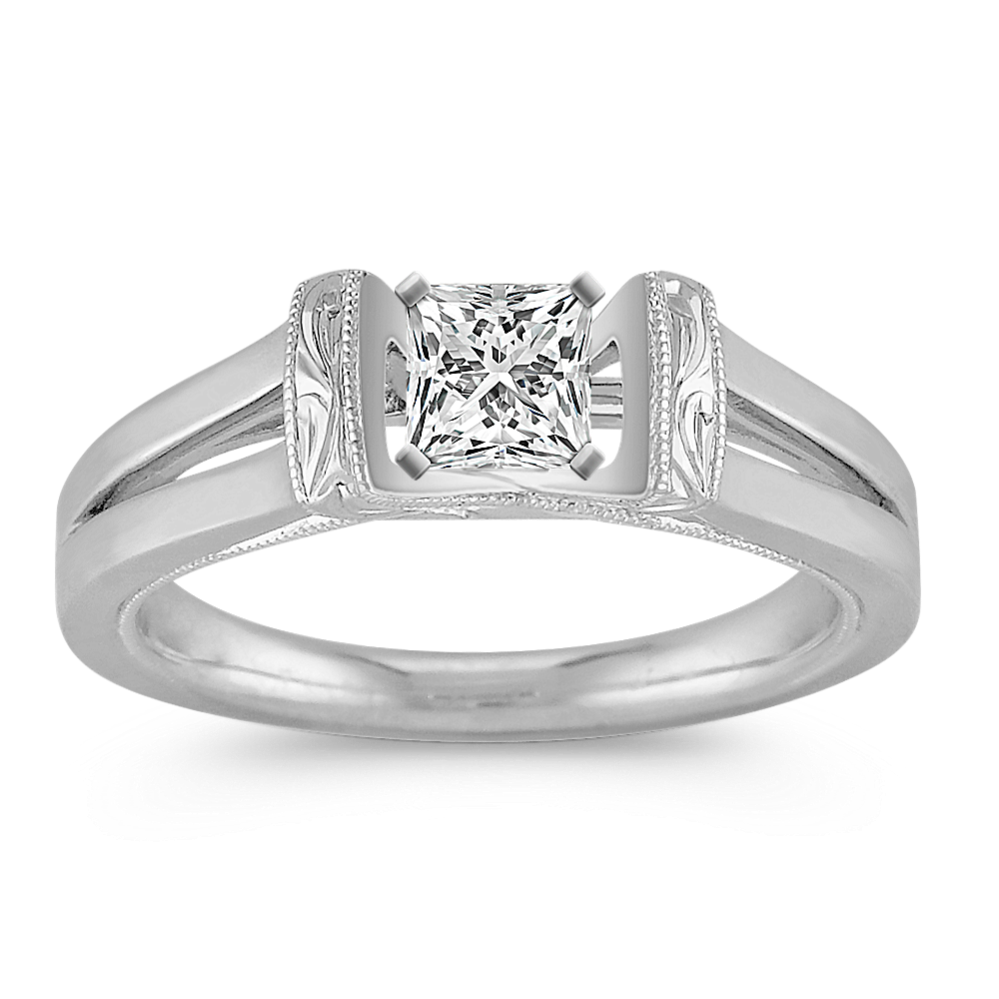 Vintage Solitaire Platinum Engagement Ring