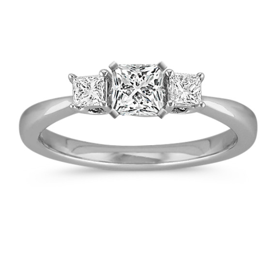 Princess Cut Three-Stone Diamond Engagement Ring