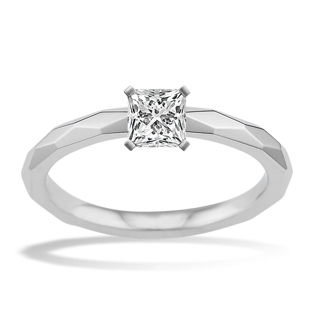 0.49 ct. Natural Diamond Engagement Ring in White Gold