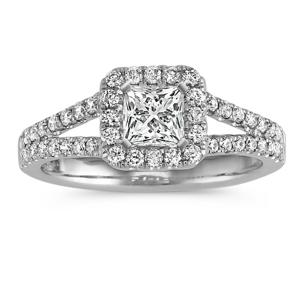 0.53 ct. Natural Diamond Engagement Ring in White Gold