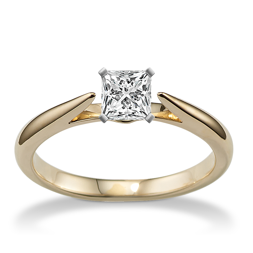 0.52 ct. Natural Diamond Engagement Ring in Yellow Gold