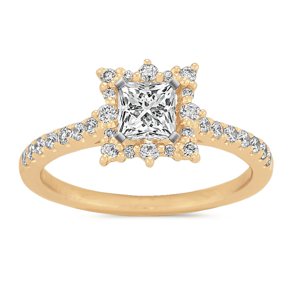 0.58 ct. Natural Diamond Engagement Ring in Yellow Gold