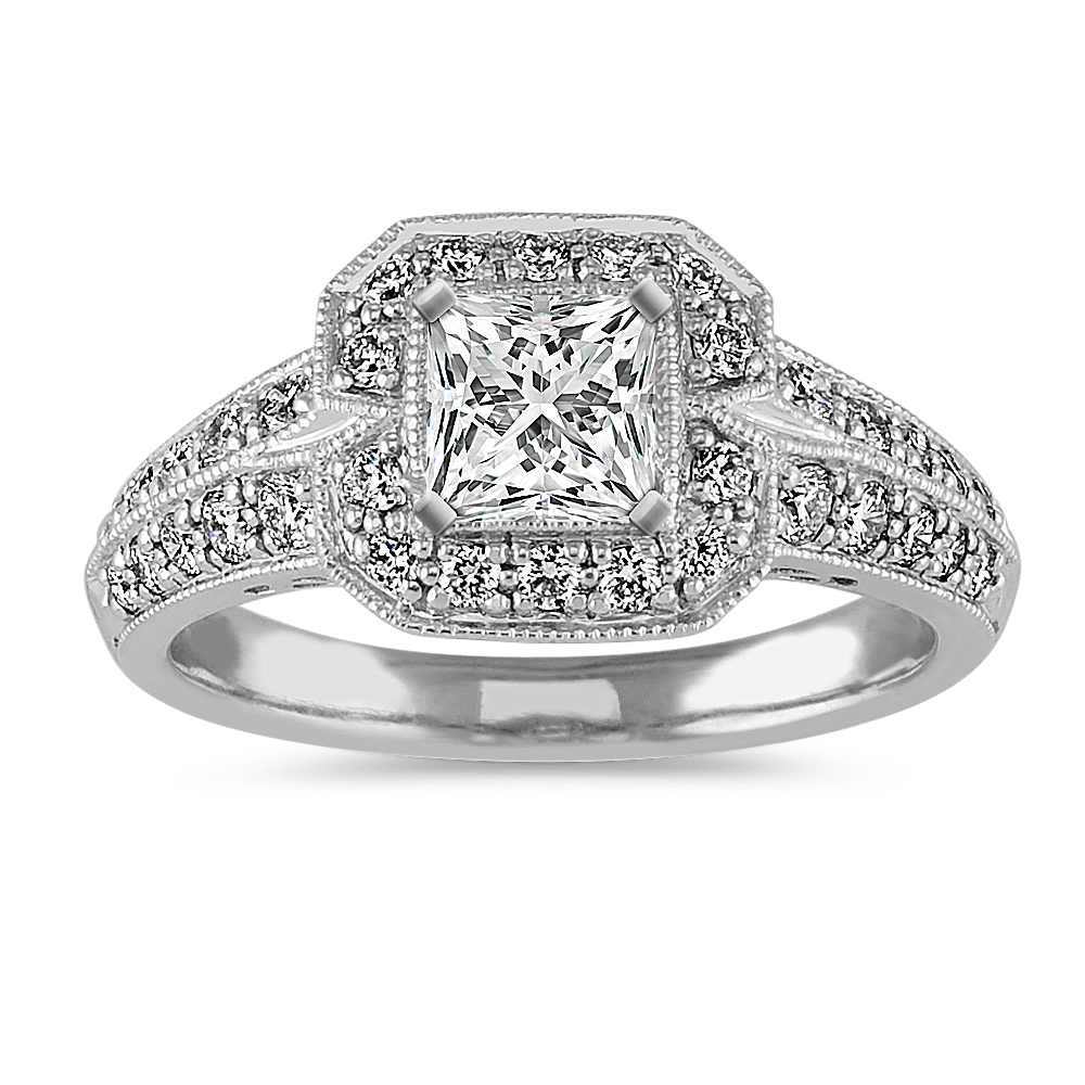 Vintage Halo Diamond Engagement Ring | Shane Co.