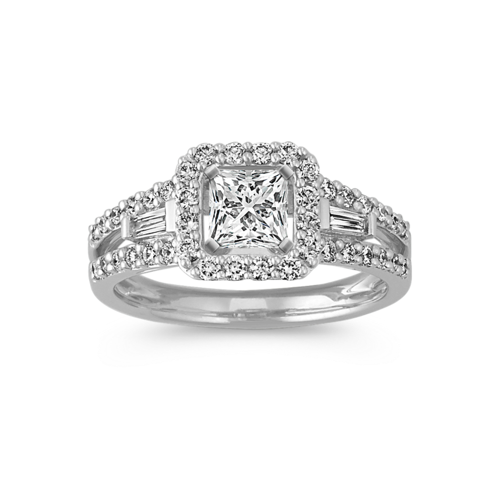 Halo Natural Diamond Engagement Ring