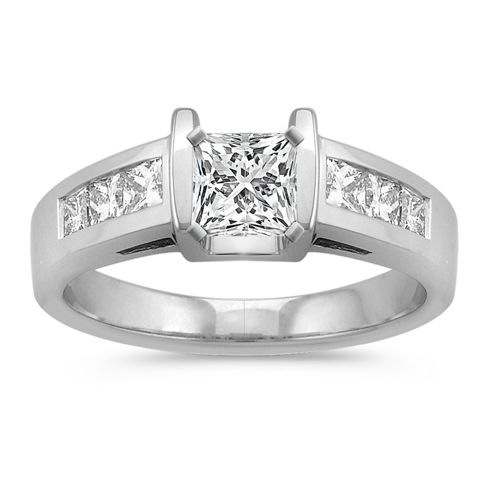 Tension-Set Princess Cut Diamond Engagement Ring
