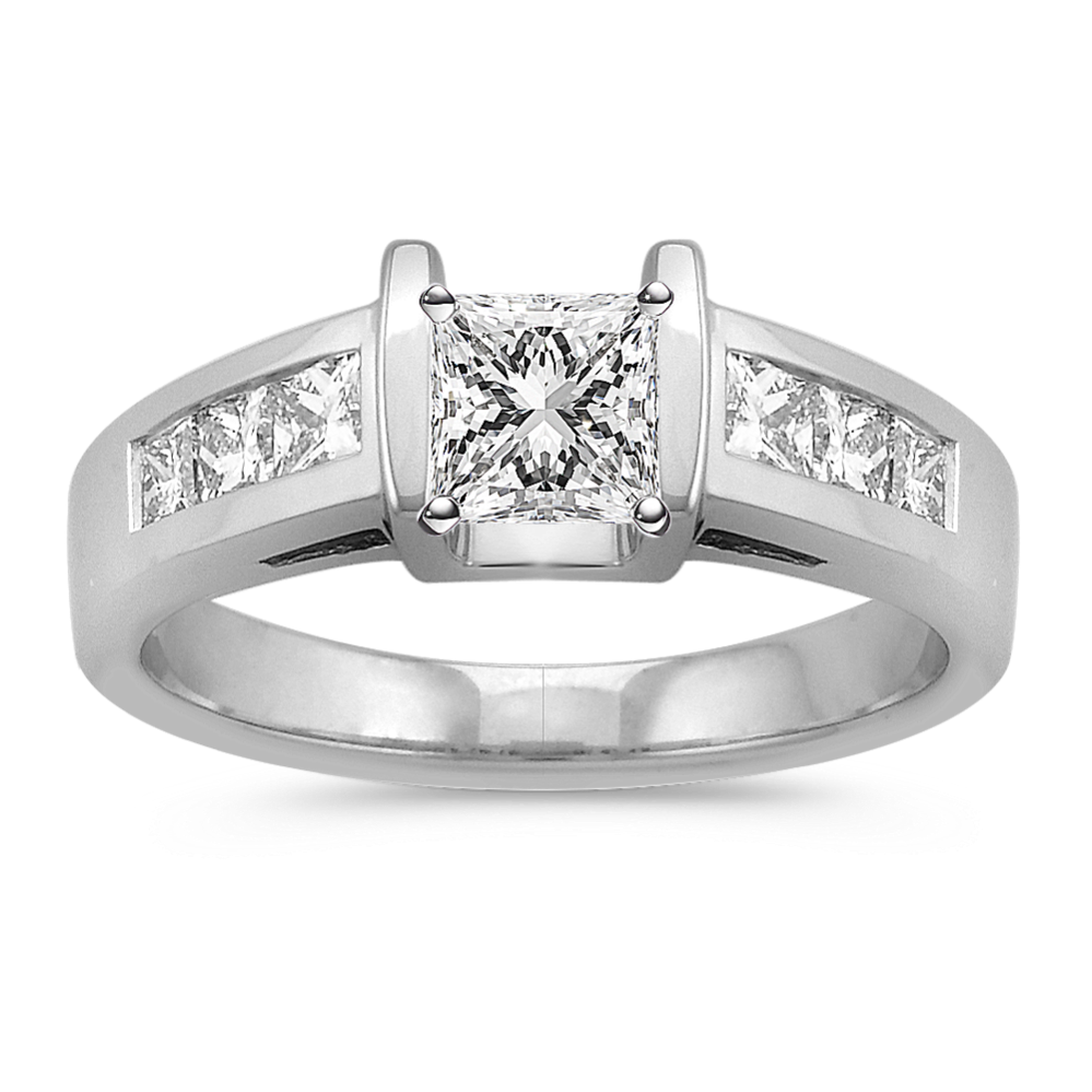 Tension-Set Princess Cut Diamond Engagement Ring