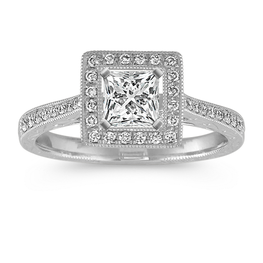 Verona Halo Engagement Ring (Princess)