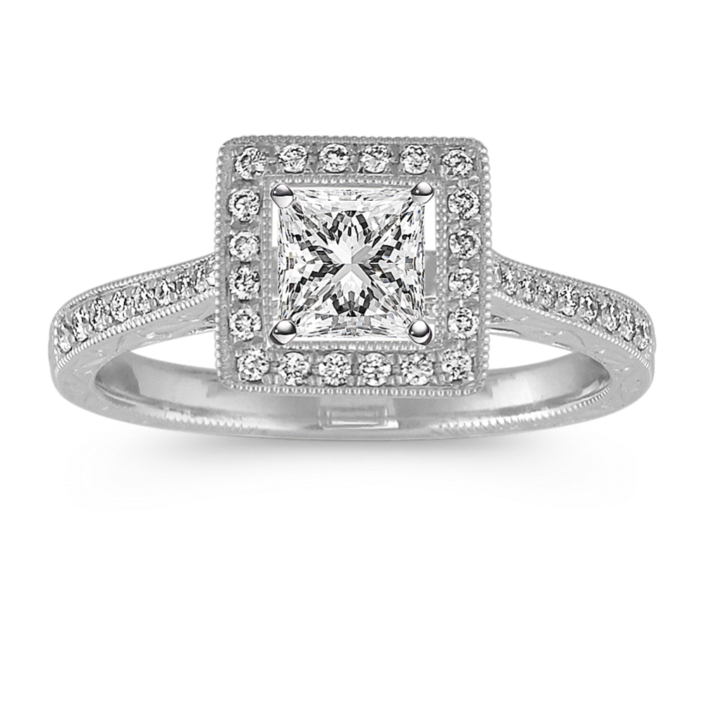 Verona Halo Engagement Ring (Princess)