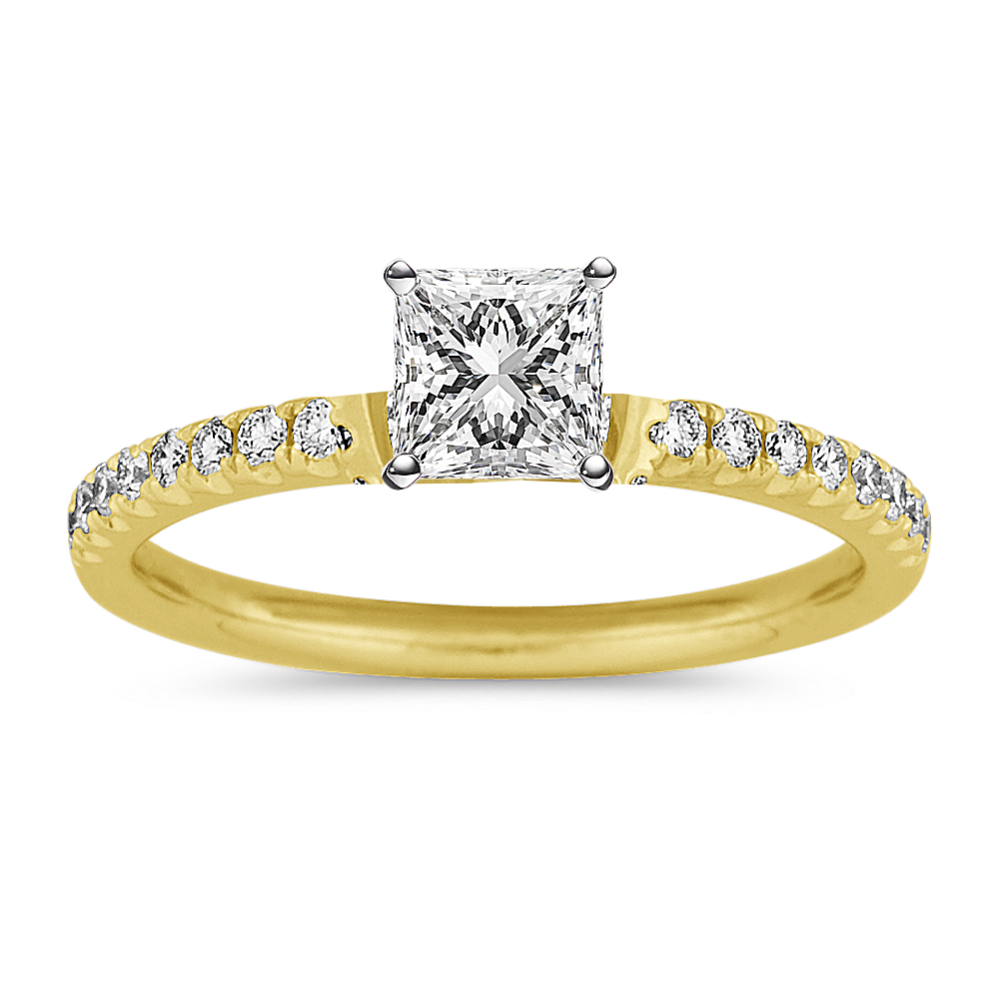 Diamond Hidden Halo Engagement Ring in 14k Yellow Gold