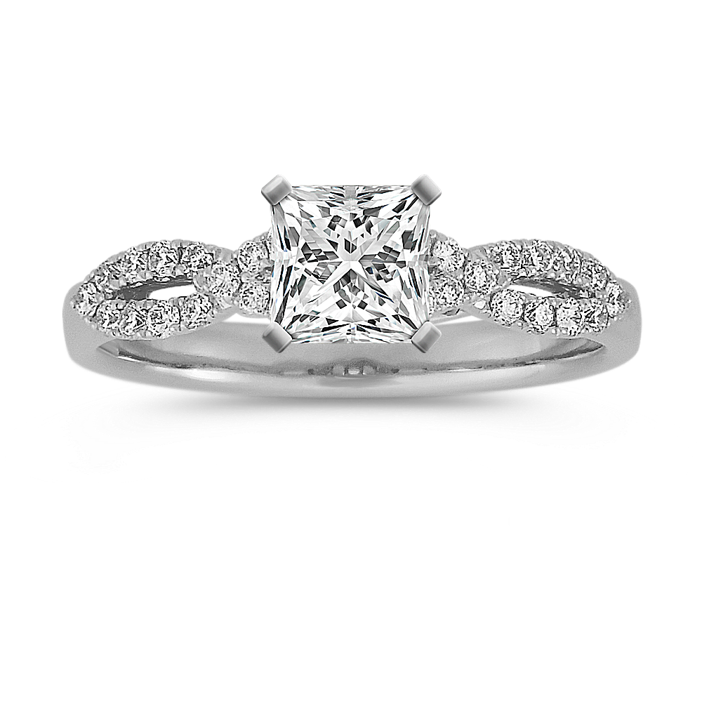0.82 ct. Natural Diamond Engagement Ring in White Gold