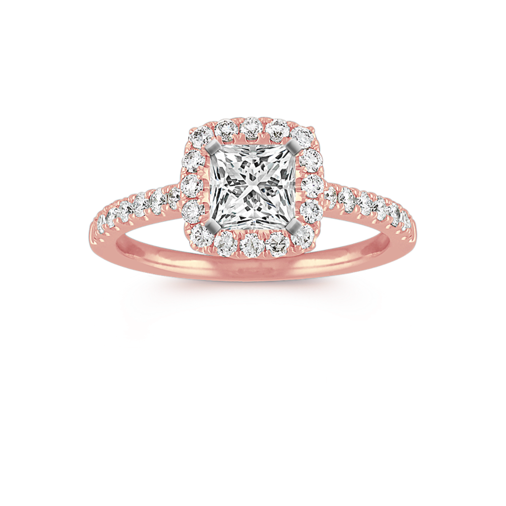 0.8 ct. Natural Diamond Engagement Ring in Rose Gold