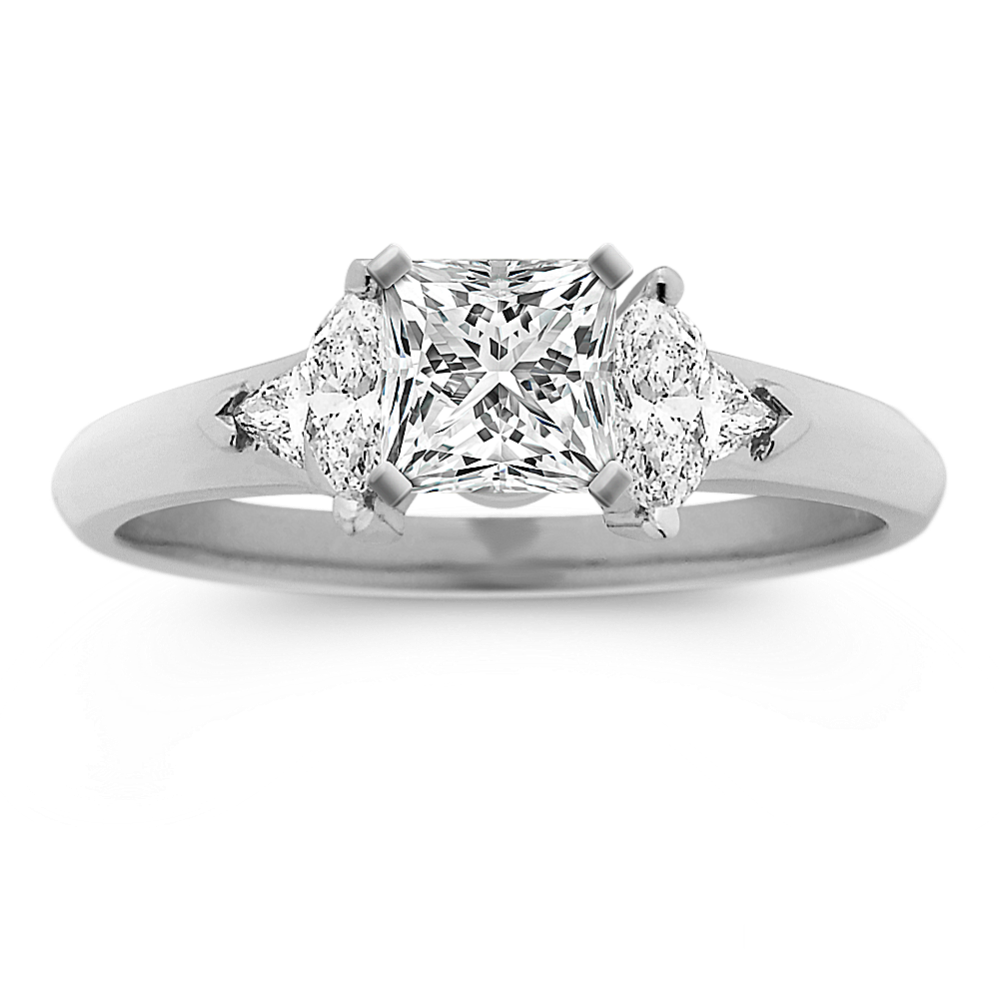 Three-Stone Marquise and Trillion Diamond Engagement Ring