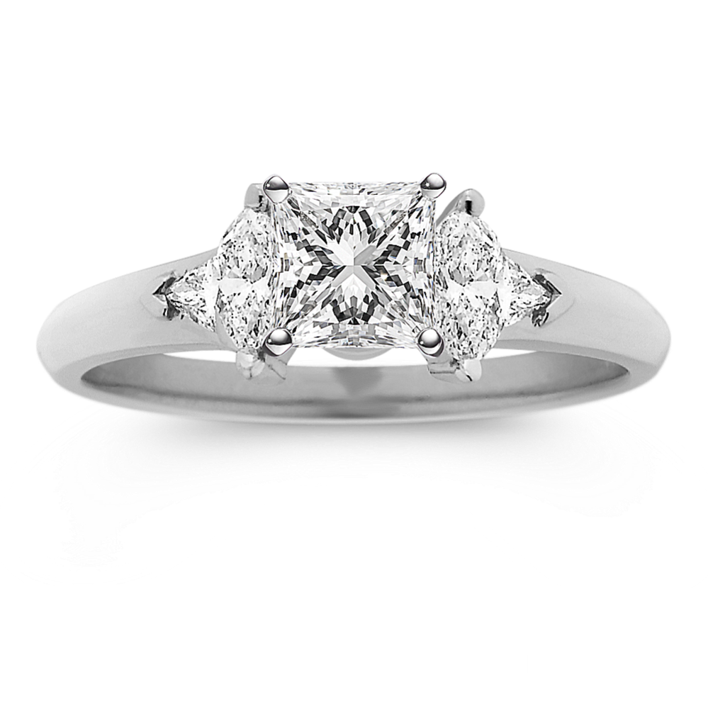 Three-Stone Marquise and Trillion Diamond Engagement Ring