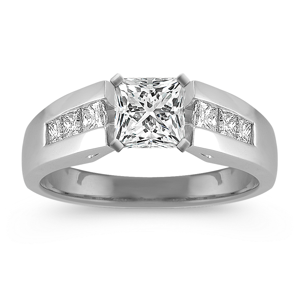 Channel Set Cathedral Engagement Ring