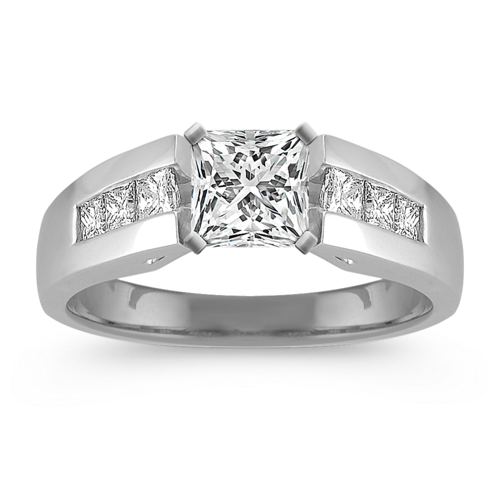 Channel Set Cathedral Engagement Ring Shane Co