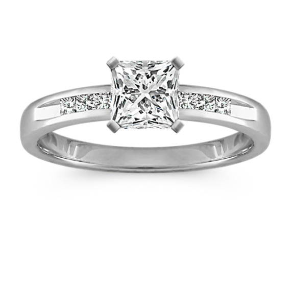 Princess Cut Diamond Engagement Ring with Channel-Setting