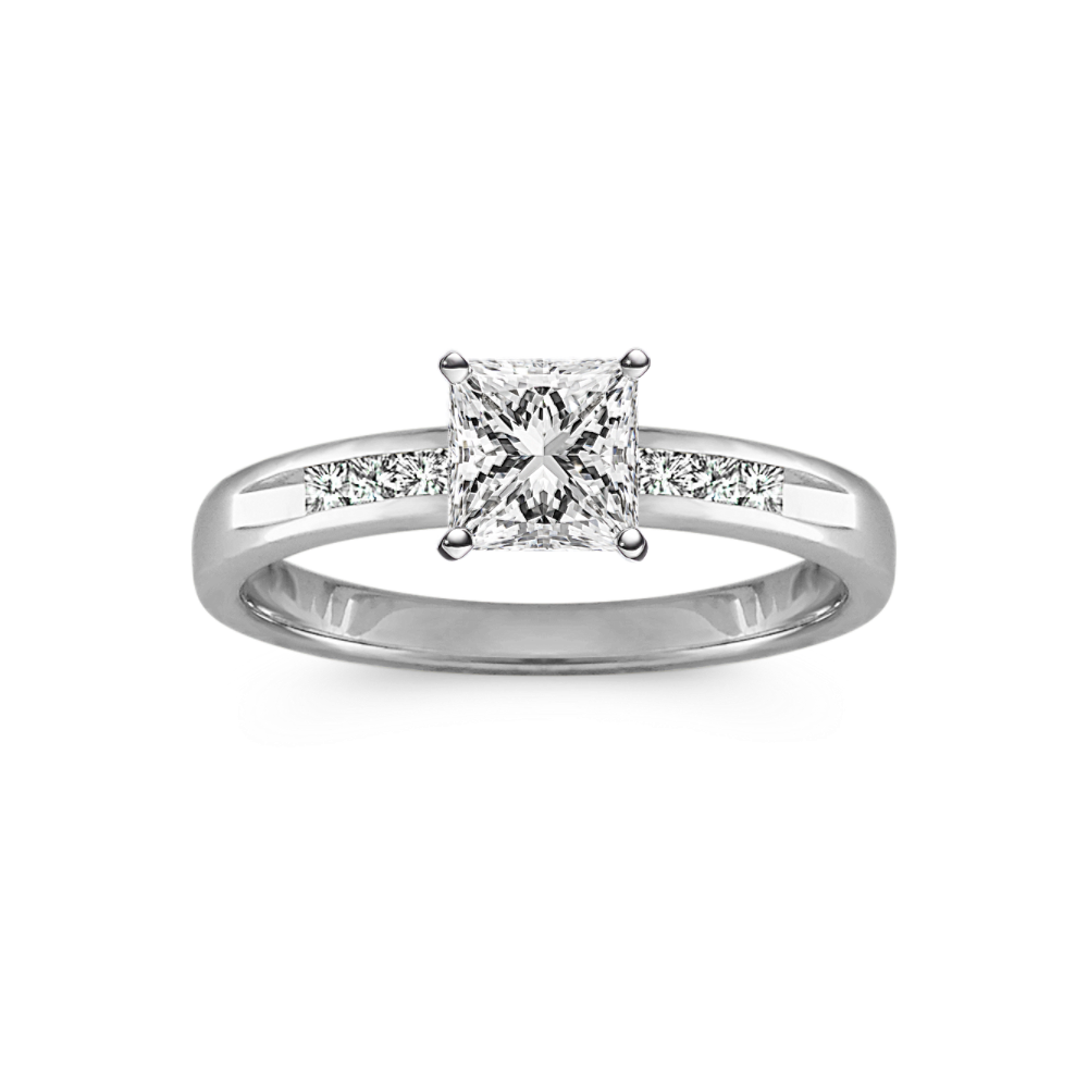 Princess Cut Diamond Engagement Ring with ChannelSetting Shane Co.