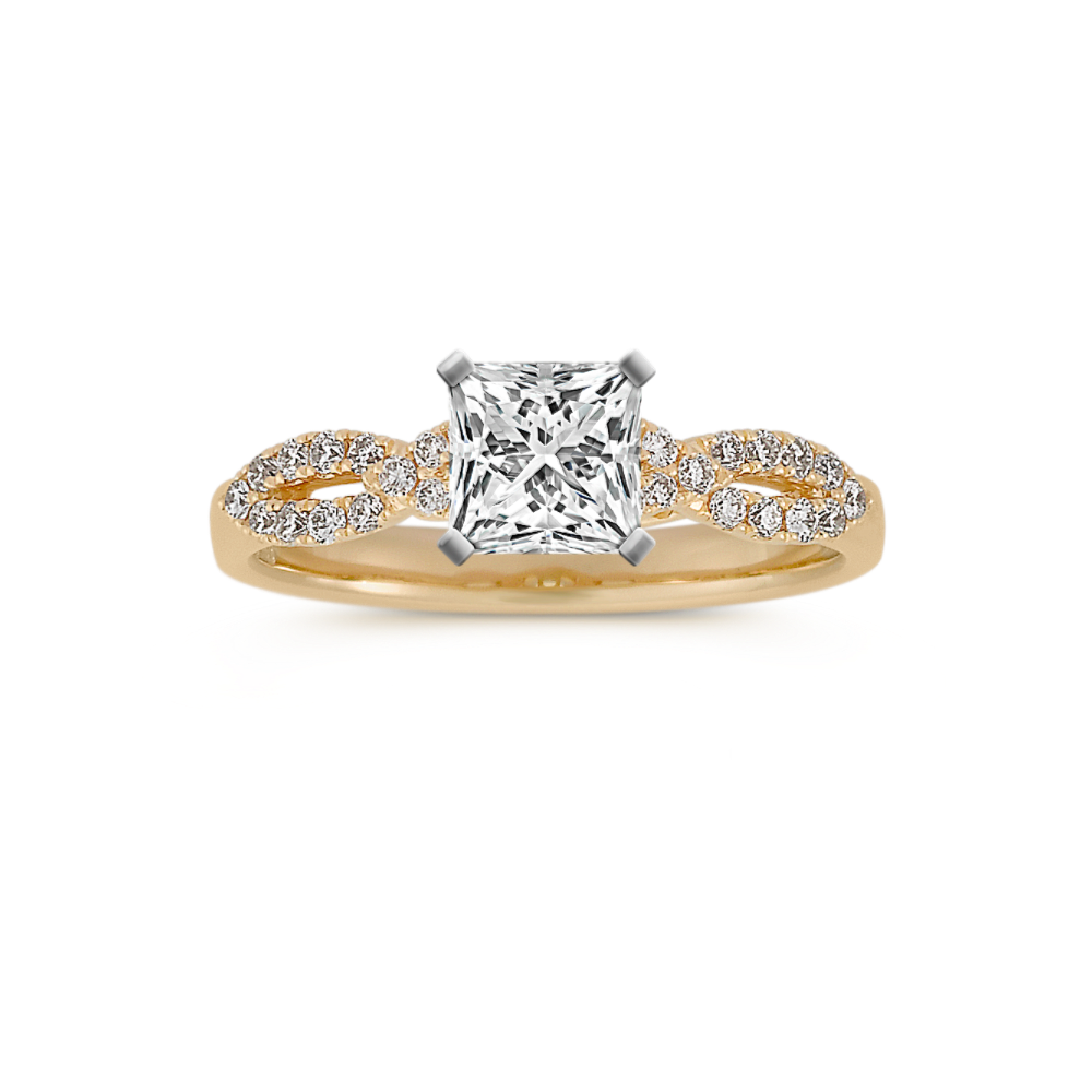 Infinity Round Natural Diamond Engagement Ring