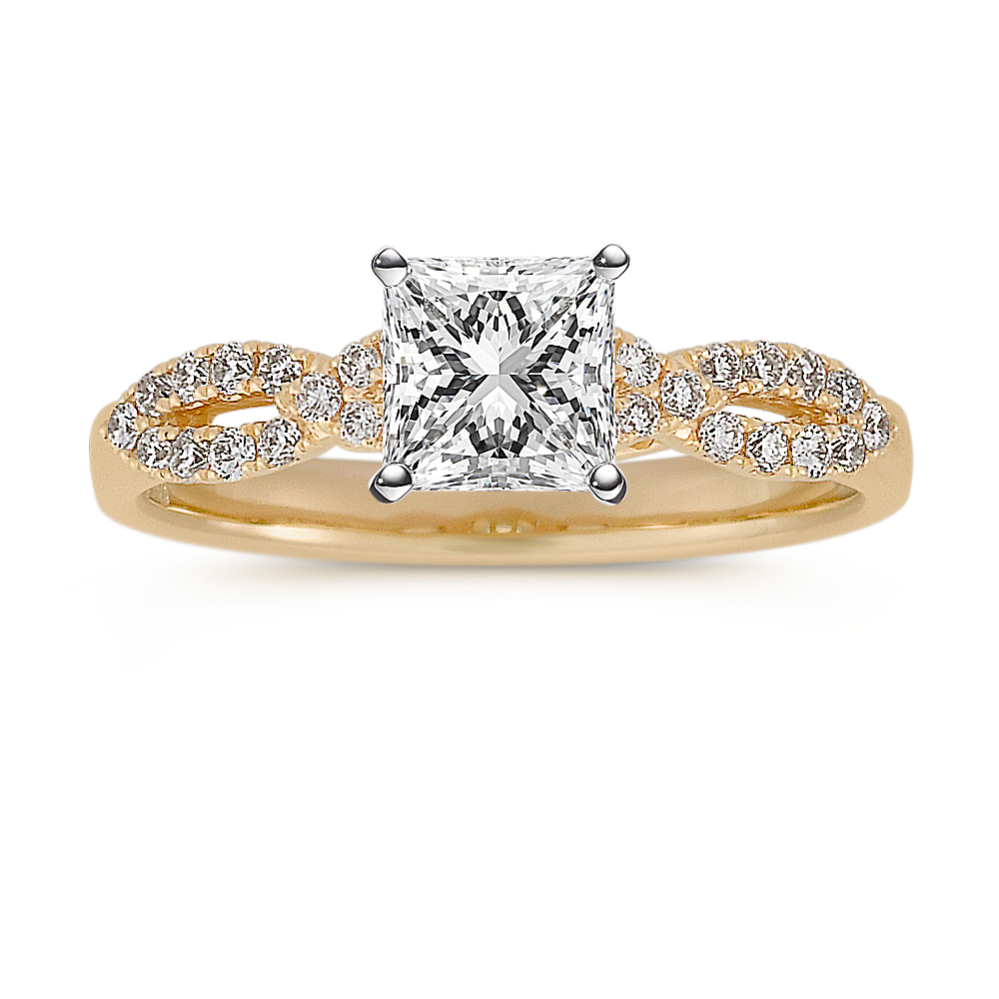 Infinity Round Diamond Engagement Ring