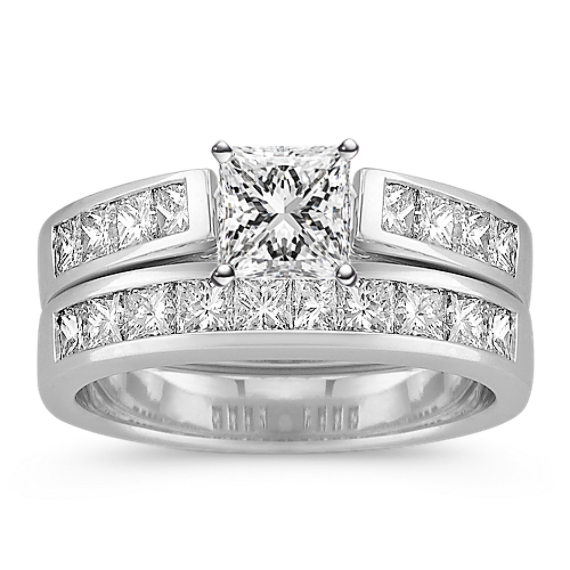 Princess Cut Diamond Wedding Set