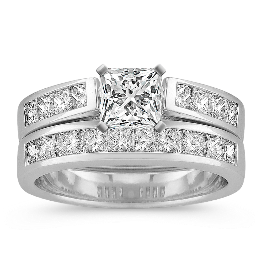 Princess Cut Diamond Wedding Set